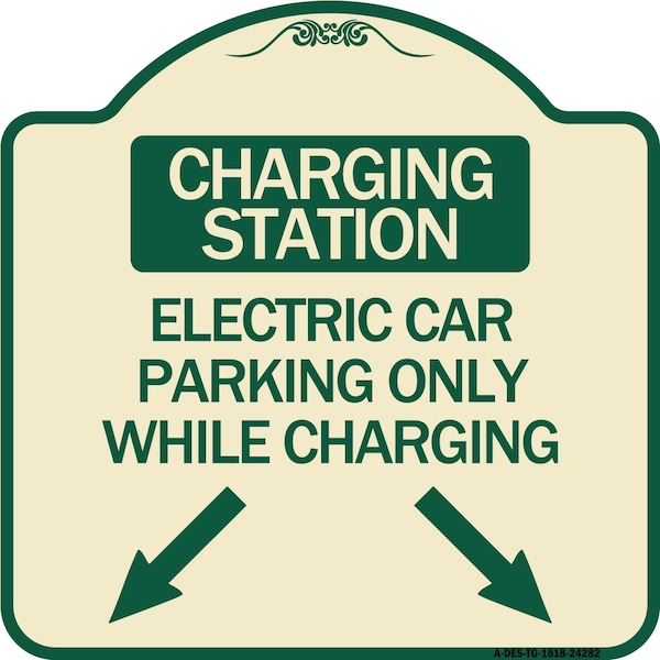 Charging Station Electric Car Parking Only While Charging with Left and Right Down Po, TG-1818-24282